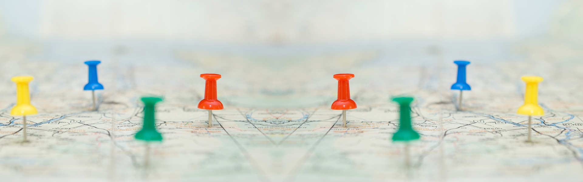 State spotlights - pins on a map
