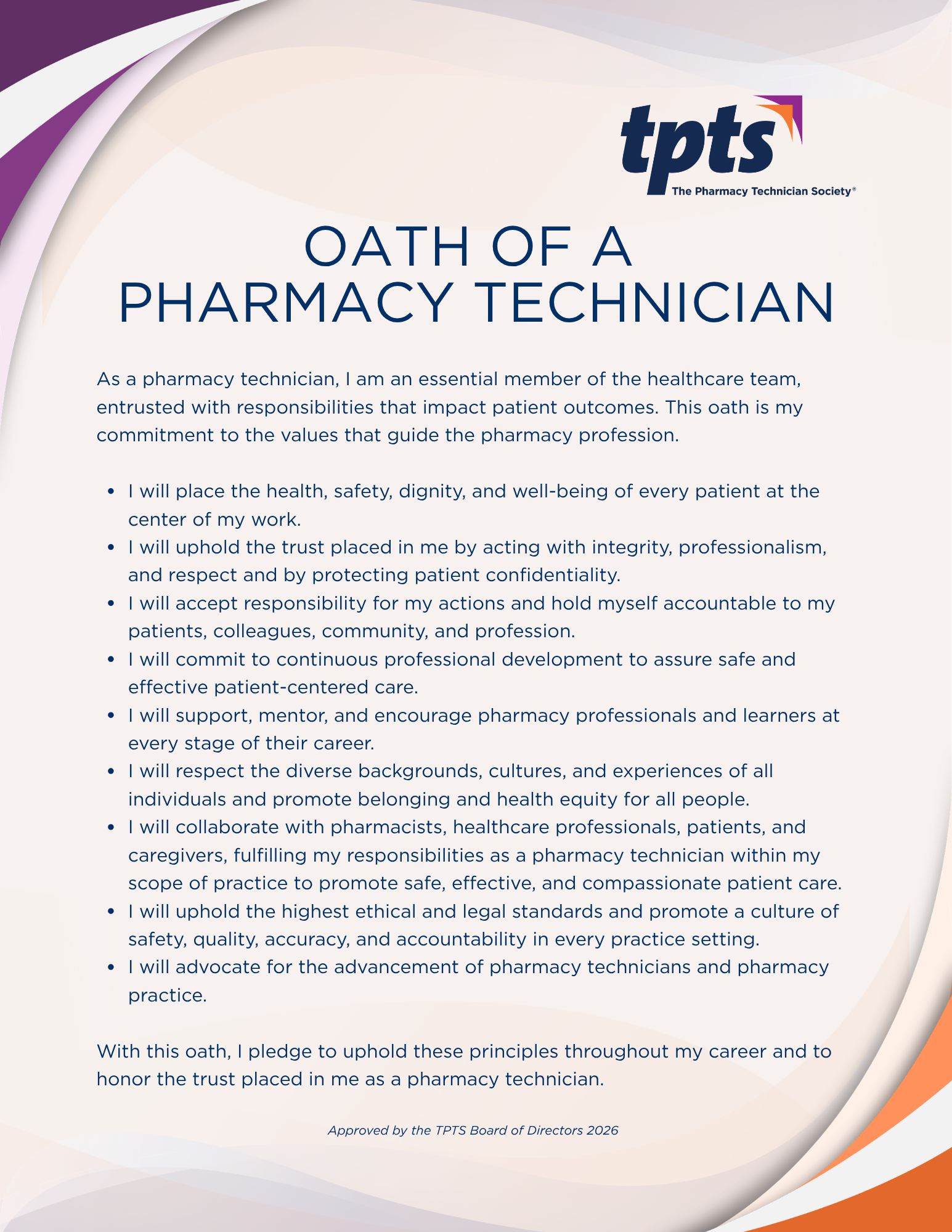 Oath of a Pharmacy Technician